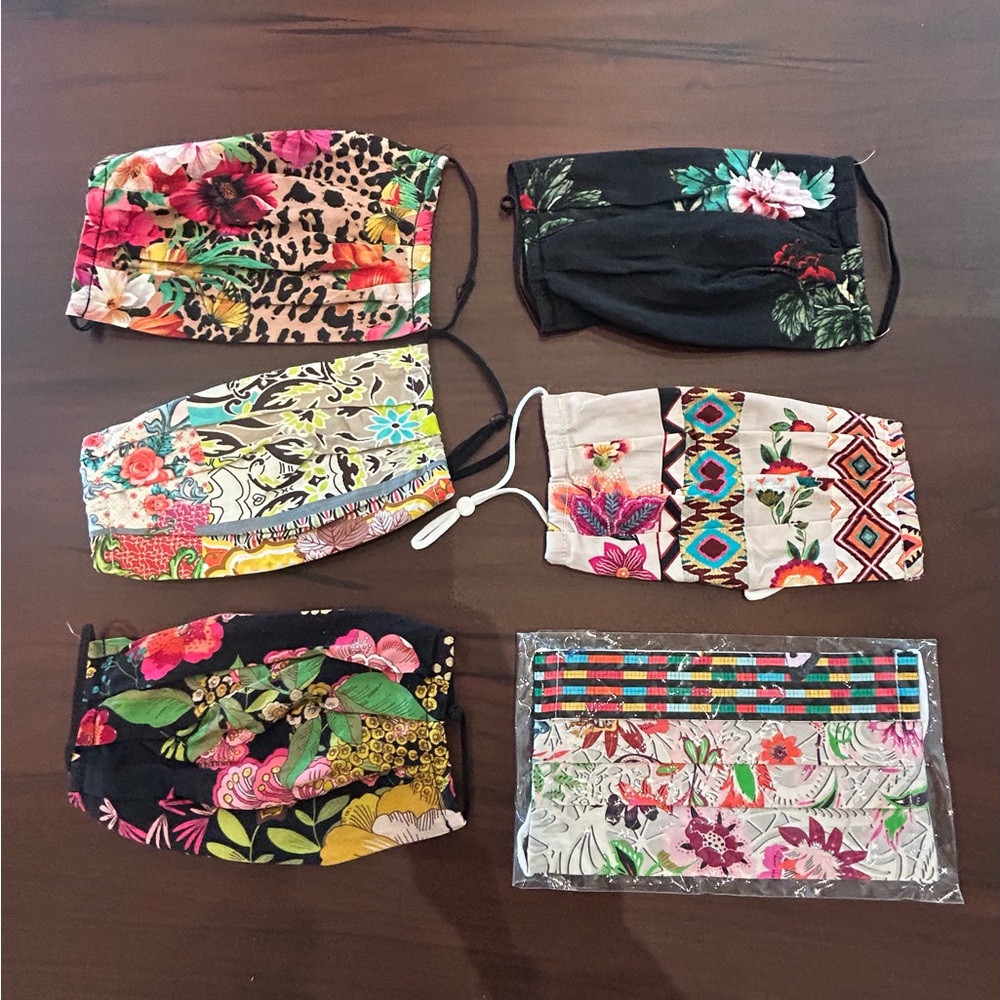 Johnny Was Colorful Patterned Face Masks Set